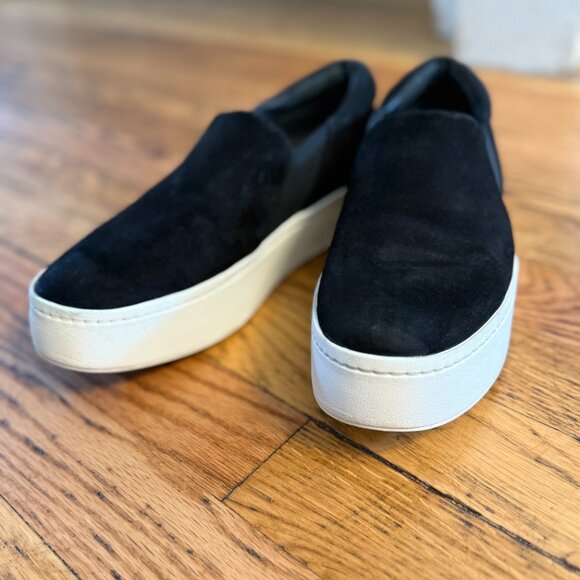 Vince Women's Warren Sneaker Black Suede Platform Size 7.5 - Picture 3 of 7